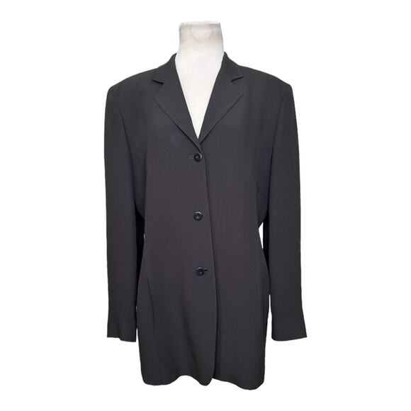 Emanuel Ungaro vintage brown three button blazer size 14 - Picture 1 of 8